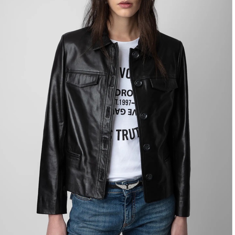 ZADIG & VOLTAIRE - Leather Coat Liam - Extra Small - NEW 
- Black-never worn